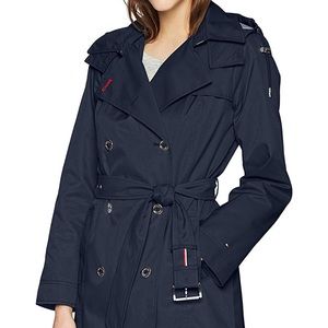 Women's Double Breasted Casual Trench Hooded